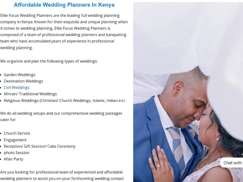 Elite Focus Wedding Planners