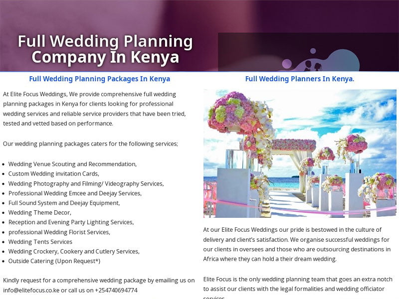 Elite Focus Wedding Planners