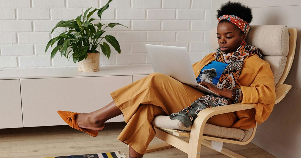 Lady working from home