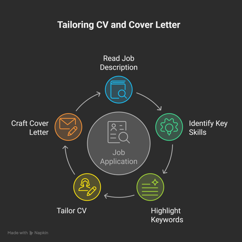 Tailor your CV and cover letter to match the specific role
